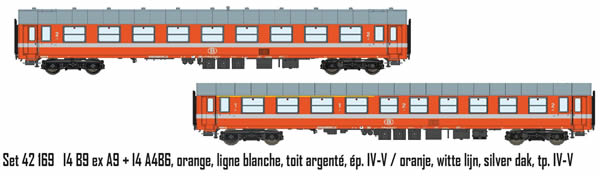 LS Models 42169 - 2pc Passemger Coach Set I4 B9 ex A9 + I4 A4B6
